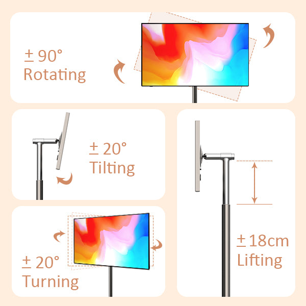 4K UHD StanbyMe 27 inch Portable TV Small Handheld Mobile Monitor Wireless, 3840 x 2160 Ultra High Definition StandbyMe Portable Touch Rotatable Rolling TV with Wheels Stand by Me Touch Screen with Built in Battery Operated Rechargeable Mini Televisions