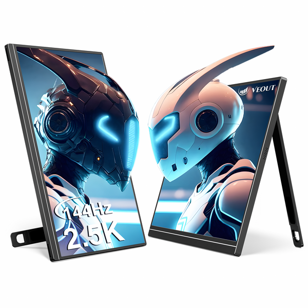 2.5K Portable Gaming Monitor for Switch, PS4/5 - V1 Pro 144Hz 2560x1600 High Quality IPS Travel Screen with HDR FreeSync, USB-C & Mini HDMI for Laptop/Xbox | Tech-Savvy Eyes-Protective Display, Anti-Glare & Outdoor